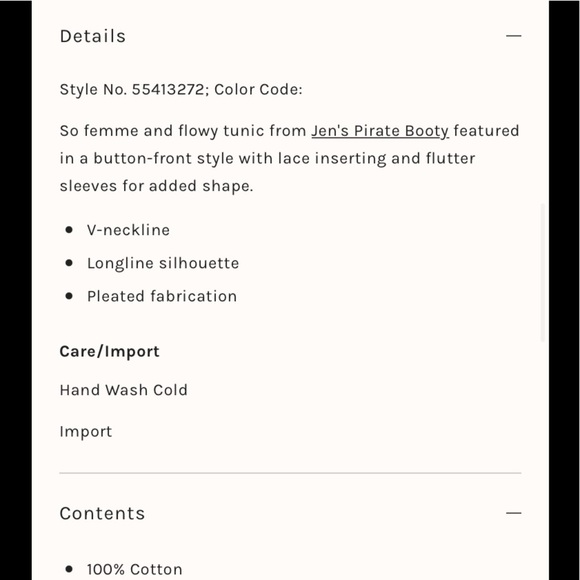 Free People Jen’s Pirate Booty Bodelle tunic XS - Picture 3 of 14